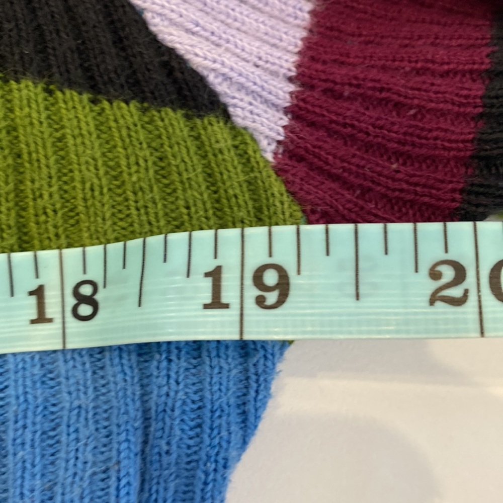Vintage Y2K Colorful Striped Color Block Pullover Sweater Sz Lg Ribbed - Picture 5 of 8